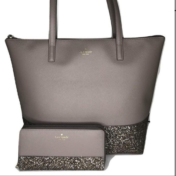 Kate Spade sparkle tote & wallet / penny & neda - Picture 2 of 8